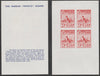 Tristan da Cunha - reprint sheetlet containing block of 4 'Potato' essays designed by A B Crawford (1d value = 4 potatoes) A superb group of three: a) with RED OMITTED (main penguin design) b) with,BLUE OMITTED (historical text)pl……Details Below