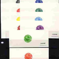 France 1998 Football World Cup 3f circular proof in 10 different colours each on La Poste deluxe proof card, as SG 3472