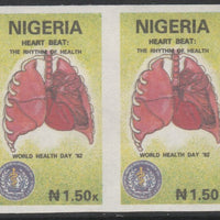Nigeria 1992 World Health Day (Heart) 1n50 imperf pair unmounted mint as SG 627