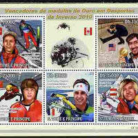 St Thomas & Prince Islands 2010 Winter Sports perf sheetlet containing 5 values unmounted mint