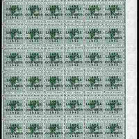 Bahamas 1942 KG6 Landfall of Columbus 1/2d green complete right pane of 60 including plate varieties R1/5 (Chipped N), R7/1 (short leg to H), R9/6 (Split N) & R10/4 (Damaged oval at 6 o'clock) plus overprint varieties incl R10/2 (……Details Below