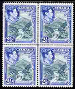 Jamaica 1938-52 KG6 Bridge over Wag Water River 2.5d block of 4 unmounted mint, SG 125