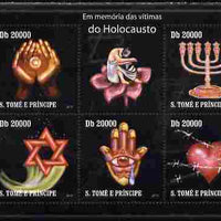 St Thomas & Prince Islands 2010 In Memory of Holocaust Victims perf sheetlet containing 5 values unmounted mint