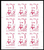 Great Britain 1971 Exeter Emergency Delivery Service 20p-4s label depicting Grenville, a complete sheet of 9 unmounted mint