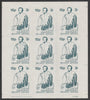 Great Britain 1971 Exeter Emergency Delivery Service 15p-3s label depicting Raleigh in complete sheet of 9 unmounted mint