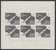 Great Britain 1971 Exeter Emergency Post 2s label depicting Apollo 14 Moonshot complete sheetlet of 6 unmounted mint