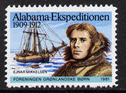 Cinderella - Greenland 1981 label commemorating the 1909-12 Alabama Expedition showing Mikkelsen & his ship unmounted mint*