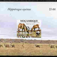 Mozambique 2009 WWF - Antelope Hippotragus equinus imperf deluxe sheetlet #1 (numbered from a limited edition)