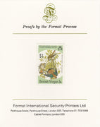British Virgin Islands 1985 John Audubon Birds $1 American Kestrel imperf proof mounted on Format International proof card, as SG 591