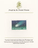 St Vincent 1986 Halley's Comet 45c (Comet) imperf proof mounted on Format International proof card, as SG 973