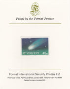St Vincent 1986 Halley's Comet 45c (Comet) imperf proof mounted on Format International proof card, as SG 973