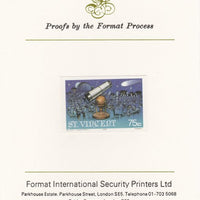 St Vincent 1986 Halley's Comet 75c (Newton's Telesope) imperf proof mounted on Format International proof card, as SG 975