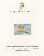 Tuvalu 1986 Ships #3 Schooner Messenger of Peace 15c iimperf proof mounted on Format International proof card, as SG 377