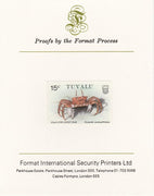 Tuvalu 1986 Crabs 15c (Ghost Crab) imperf proof mounted on Format International proof card, as SG 372