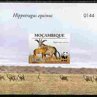 Mozambique 2009 WWF - Antelope Hippotragus equinus imperf deluxe sheetlet #3 (numbered from a limited edition)