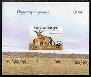 Mozambique 2009 WWF - Antelope Hippotragus equinus imperf deluxe sheetlet #3 (numbered from a limited edition)