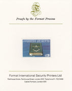 St Kitts 1985 Masonic Lodge $1.20 (Masonic Symbols) imperf proof mounted on Format International proof card, as SG 179