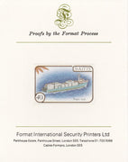 St Kitts 1985 Ships 40c (Container Ship) imperf proof mounted on Format International proof card, as SG 173