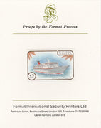 St Kitts 1985 Ships $2 (Cunard Liner) imperf proof mounted on Format International proof card, as SG 176