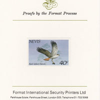 Nevis 1985 Hawks & Herons 40c (Red Tailed Hawk) imperf proof mounted on Format International proof card, as SG 266