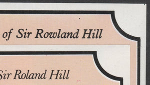Exhibition souvenir sheet for 1979 London Stamp Fair showing,Portugal Rowland Hill set of 8, with 'ROLAND' error plus sheet with correct spelling, both unmounted mint