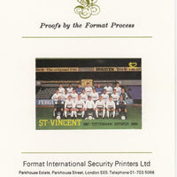 St Vincent 1987 English Football teams $2 Tottenham Hotspur imperf mounted on Format International proof card, as SG 1092