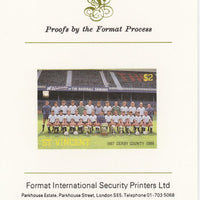 St Vincent 1987 English Football teams $2 Derby County imperf mounted on Format International proof card, as SG 1095