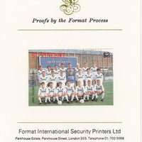 St Vincent 1987 English Football teams $2 Leeds United imperf mounted on Format International proof card, as SG 1097