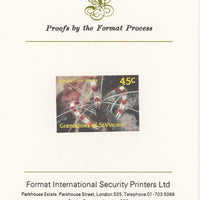 St Vincent - Grenadines 1987 Marine Life 45c Banded Coral Shrimp imperf mounted on Format International proof card as SG 542