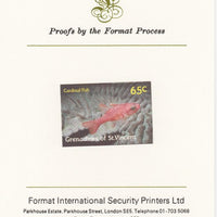 St Vincent - Grenadines 1987 Marine Life 65c Cardinal Fish imperf mounted on Format International proof card, as SG 544