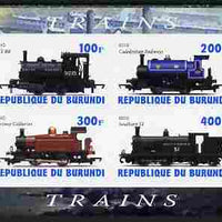 Burundi 2010 Steam Locomotives #2 imperf sheetlet containing 4 values unmounted mint