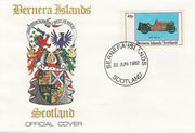 Bernera 1982 Sports Cars - 1932 MG 12 imperf 45p on official cover with first day cancel
