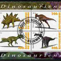 Burundi 2010 Dinosaurs #1 perf sheetlet containing 4 values fine cto used