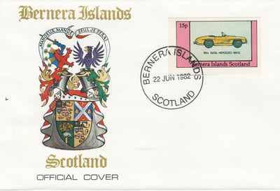 Bernera 1982 Sports Cars - 1954 300SL Mercedes-Benz imperf 15p on official cover with first day cancel