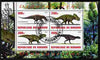 Burundi 2010 Dinosaurs #4 perf sheetlet containing 4 values fine cto used