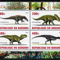 Burundi 2010 Dinosaurs #4 perf sheetlet containing 4 values unmounted mint