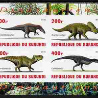 Burundi 2010 Dinosaurs #4 imperf sheetlet containing 4 values unmounted mint