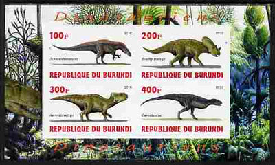 Burundi 2010 Dinosaurs #4 imperf sheetlet containing 4 values unmounted mint