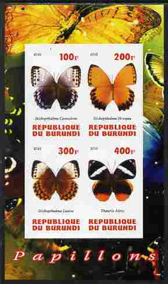 Burundi 2010 Butterflies #1 imperf sheetlet containing 4 values unmounted mint