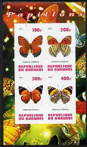 Burundi 2010 Butterflies #2 imperf sheetlet containing 4 values unmounted mint