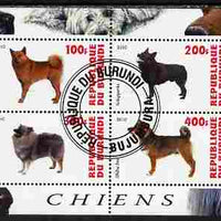 Burundi 2010 Dogs #1 perf sheetlet containing 4 values fine cto used