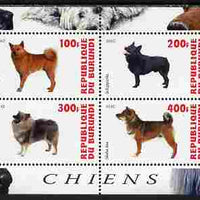 Burundi 2010 Dogs #1 perf sheetlet containing 4 values unmounted mint