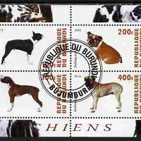 Burundi 2010 Dogs #3 perf sheetlet containing 4 values fine cto used