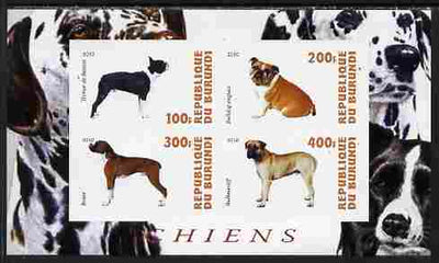Burundi 2010 Dogs #3 imperf sheetlet containing 4 values unmounted mint