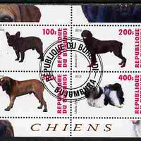 Burundi 2010 Dogs #4 perf sheetlet containing 4 values fine cto used