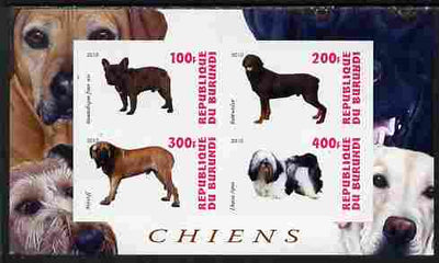 Burundi 2010 Dogs #4 imperf sheetlet containing 4 values unmounted mint