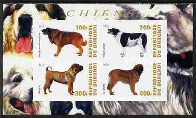 Burundi 2010 Dogs #7 imperf sheetlet containing 4 values unmounted mint