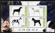 Burundi 2010 Dogs #8 perf sheetlet containing 4 values unmounted mint