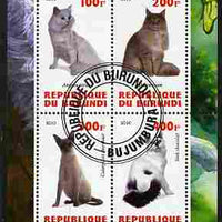 Burundi 2010 Cats #1 perf sheetlet containing 4 values fine cto used