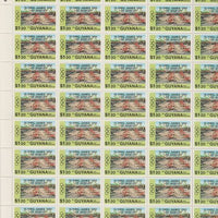 Guyana 1984 Los Angeles Olympic Games opt on $1.20 complete sheet of 50 unmounted mint folded along central perfs, SG 1420